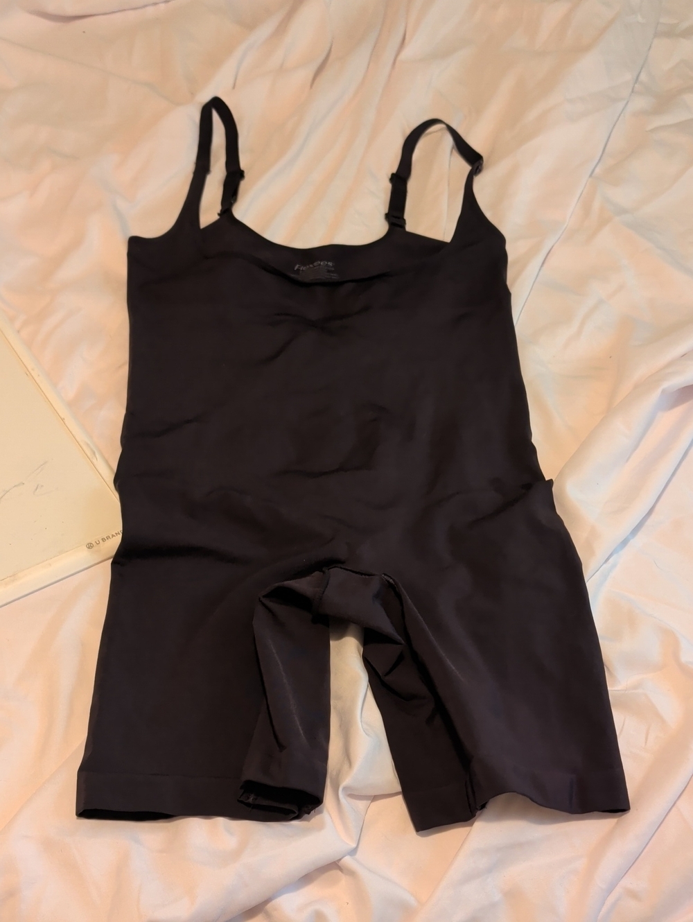 Flexees By Maidenform Black Shapewear Bodysuit with Adjustable Straps
